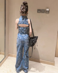 RM171223-9 طقم جينز قطعتين ( فست + بنطلون)