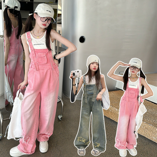 RM150424-26 طقم افرهول بناتي قطعتين ( افرهول + بلوزة كت)