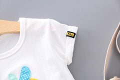 AO1204-58 طقم جينز قطعتين ( بلوزة قطنية + شورت جينز)