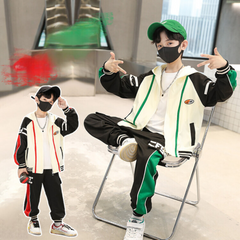 WZS040924-15 طقم ولادي قطني قطعتين تريننج ( جكيت + بنطلون)