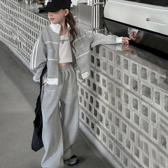 WZH191124-20 بدلة قطنية فخمة قطعتين ( جكيت + بنطلون) ربيعي خريفي