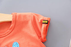 AO1204-58 طقم جينز قطعتين ( بلوزة قطنية + شورت جينز)