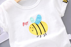 AO1204-58 طقم جينز قطعتين ( بلوزة قطنية + شورت جينز)