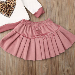 AIS-157 طقم تنورة مخمل ناعم + بلوزة سميكة خريفي شتوي