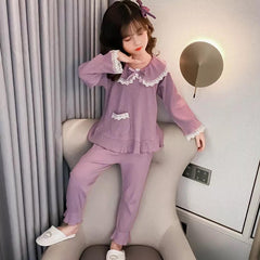 AO0519-96 بجامة بناتي ناعمة قطعتين( بلوزة + بنطلون)