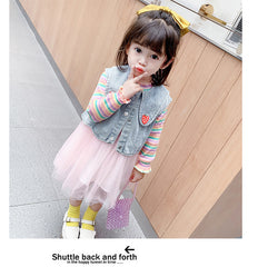 AO0111-15 فستان بناتي مع فست جينز