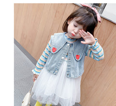 AO0111-15 فستان بناتي مع فست جينز