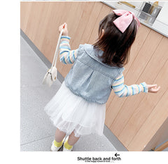 AO0111-15 فستان بناتي مع فست جينز