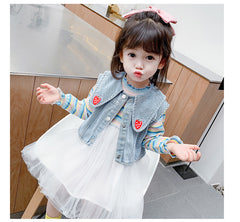 AO0111-15 فستان بناتي مع فست جينز