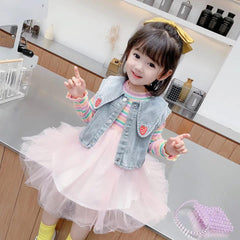 AO0111-15 فستان بناتي مع فست جينز