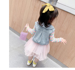 AO0111-15 فستان بناتي مع فست جينز