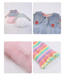 AO0111-15 فستان بناتي مع فست جينز