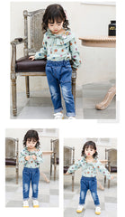 AS-1304G طقم جينز ( قميص كتان ناعم + بنطلون جينز )