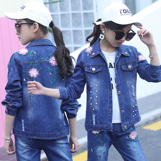 AS-1345G طقم جينز ( جكيت + بنطلون)