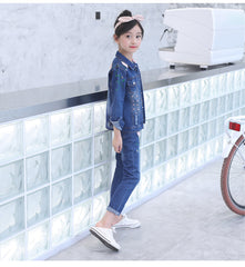 AS-1345G طقم جينز ( جكيت + بنطلون)