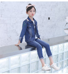 AS-1345G طقم جينز ( جكيت + بنطلون)