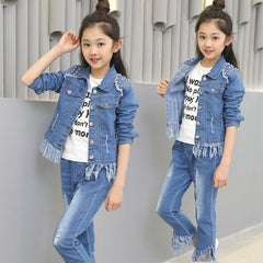 AS-1351G طقم جينز ( جكيت + بنطلون)