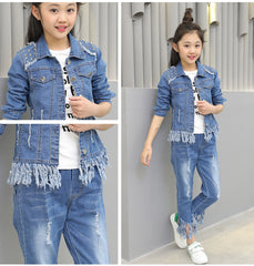 AS-1351G طقم جينز ( جكيت + بنطلون)