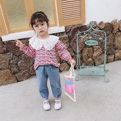 AS-1483G طقم بناتي ( قميص + بنطلون جينز)