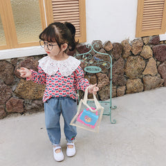 AS-1483G طقم بناتي ( قميص + بنطلون جينز)