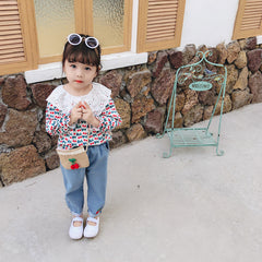 AS-1483G طقم بناتي ( قميص + بنطلون جينز)