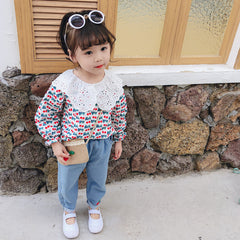 AS-1483G طقم بناتي ( قميص + بنطلون جينز)