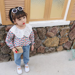 AS-1483G طقم بناتي ( قميص + بنطلون جينز)