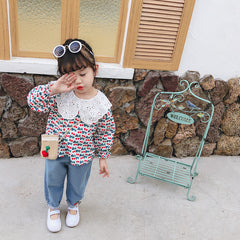 AS-1483G طقم بناتي ( قميص + بنطلون جينز)