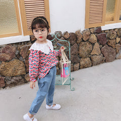 AS-1483G طقم بناتي ( قميص + بنطلون جينز)