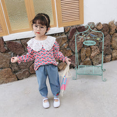 AS-1483G طقم بناتي ( قميص + بنطلون جينز)