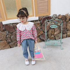 AS-1483G طقم بناتي ( قميص + بنطلون جينز)