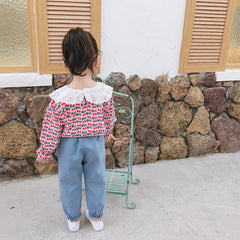 AS-1483G طقم بناتي ( قميص + بنطلون جينز)