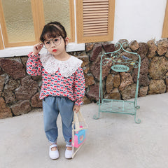 AS-1483G طقم بناتي ( قميص + بنطلون جينز)