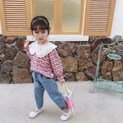 AS-1483G طقم بناتي ( قميص + بنطلون جينز)