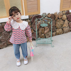 AS-1483G طقم بناتي ( قميص + بنطلون جينز)