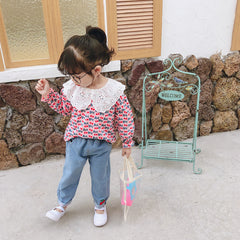 AS-1483G طقم بناتي ( قميص + بنطلون جينز)