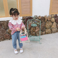 AS-1483G طقم بناتي ( قميص + بنطلون جينز)