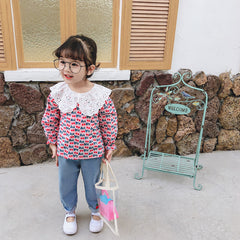 AS-1483G طقم بناتي ( قميص + بنطلون جينز)