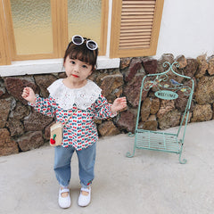 AS-1483G طقم بناتي ( قميص + بنطلون جينز)