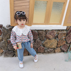 AS-1483G طقم بناتي ( قميص + بنطلون جينز)