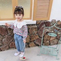 AS-1483G طقم بناتي ( قميص + بنطلون جينز)