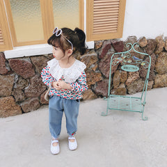 AS-1483G طقم بناتي ( قميص + بنطلون جينز)