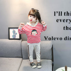 AS-1493G طقم بناتي قطني قطعتين ( بلوزة + بنطلون )