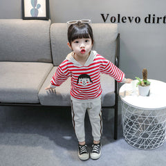 AS-1493G طقم بناتي قطني قطعتين ( بلوزة + بنطلون )