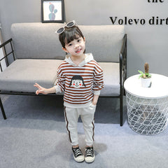 AS-1493G طقم بناتي قطني قطعتين ( بلوزة + بنطلون )