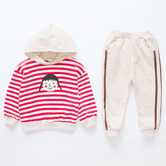 AS-1493G طقم بناتي قطني قطعتين ( بلوزة + بنطلون )