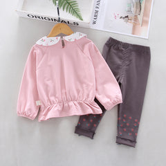 AS-1513G طقم بناتي قطني قطعتين ( بلوزة + بنطلون)