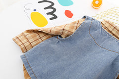 AS-1566B طقم ولادي 3 قطع ( قميص+ فست جينز+ بنطلون كتان)