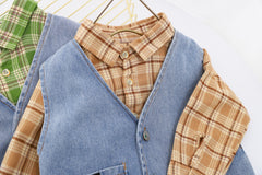 AS-1566B طقم ولادي 3 قطع ( قميص+ فست جينز+ بنطلون كتان)