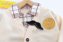 AS-1578B طقم 4 قطع ( قميص + جكيت + بنطلون جينز + ببيونة)